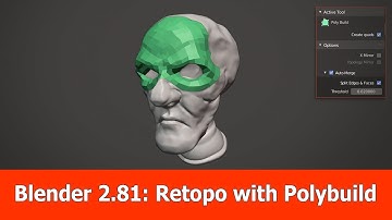 Blender 2.8 Retopology with Polybuild Tool