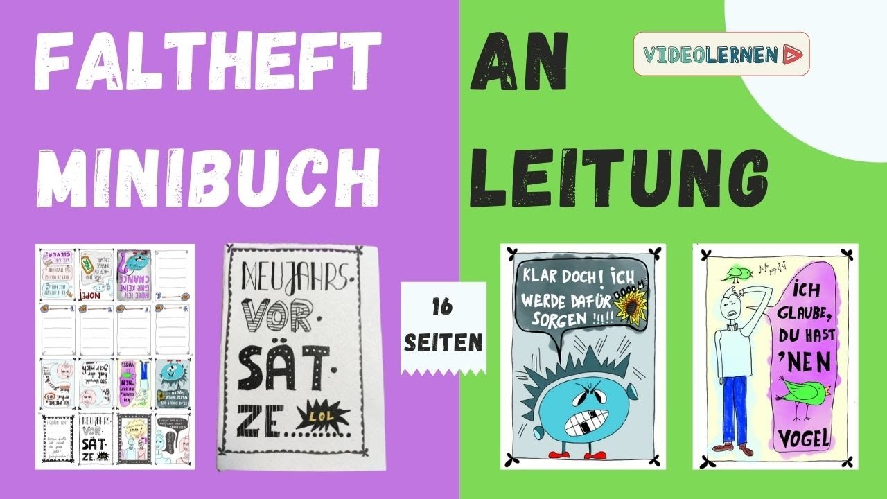 Faltheft falten Anleitung Faltanleitung Miniheft 16 Seiten DIY VideoFaltheft falten Anleitung