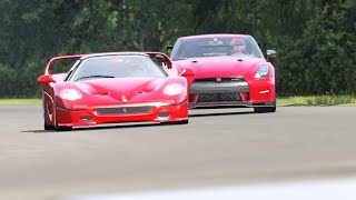 Ferrari F50 vs Nissan GT-R Nismo at Monza Road Course