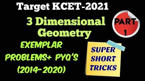3 Dimensional Geometry | Exemplar Problems + PYQ