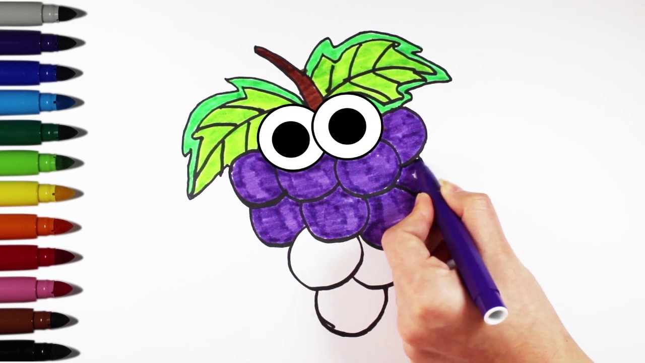 Download How to Draw Grape - Coloring Grape - Easy Painting ...