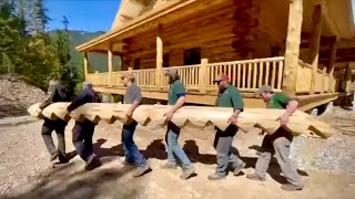 Meadowlark’s Crew Hand Builds Massive Timber Stair In Log Lodge These Are The Master Crafters