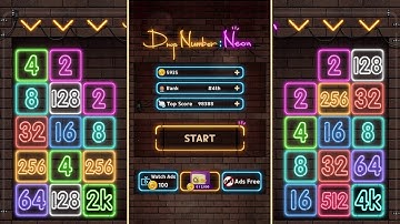 Drop Number Neon 2048
