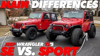 Jeep TJ SE vs. Sport Main Differences - YouTube