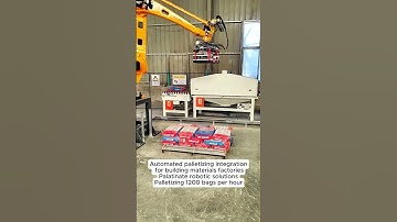 Automated palletizing integration for building materials factories.#automation #robotics