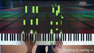 Mario Kart 8 Rainbow Road Synthesia + improv [How To Play] [Piano Tutorial]