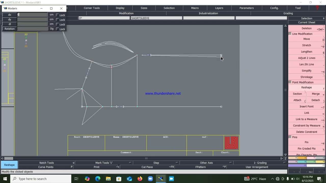  T shirt pattern making and grading lectra modaris software 