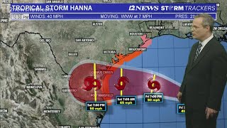 Tropical Storm Hanna forms in Gulf, track shifting further south