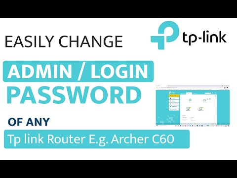 How to change Admin Password Tp-link Routers or Change Login Password of Tp-link Routers- Archer C60