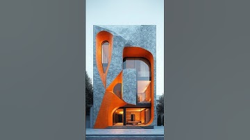 Modern Facade Design Ideas | Dynamic Forms & Monochromatic Style #DesignConcept #ArchitectureShorts