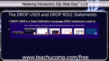 SQL Training - Structured Query Language Tutorial - The DROP USER and DROP ROLE Statements Lesson