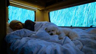 Unwind Tonight with Heavy Rain and Gentle Thunder in a Cozy Car