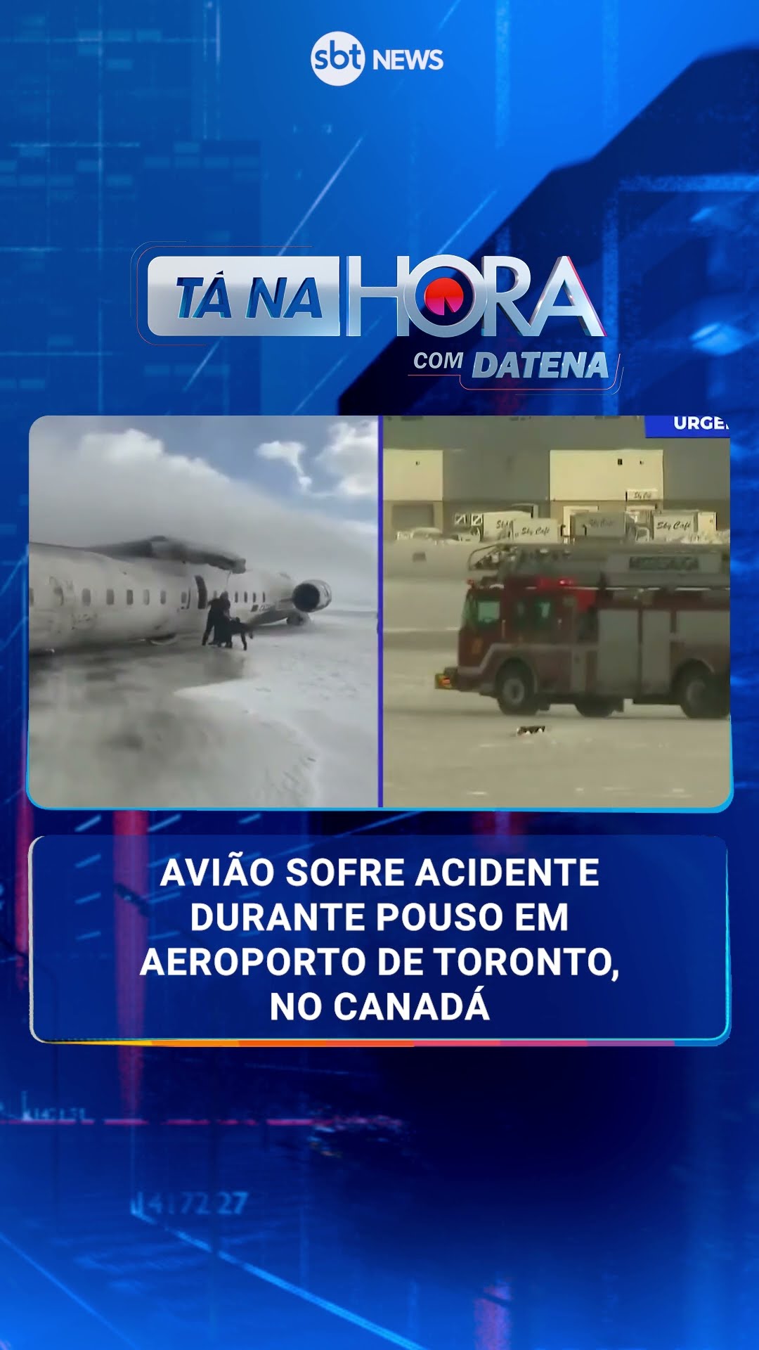 Avião sofre acidente durante pouso em aeroporto de Toronto, no Canadá