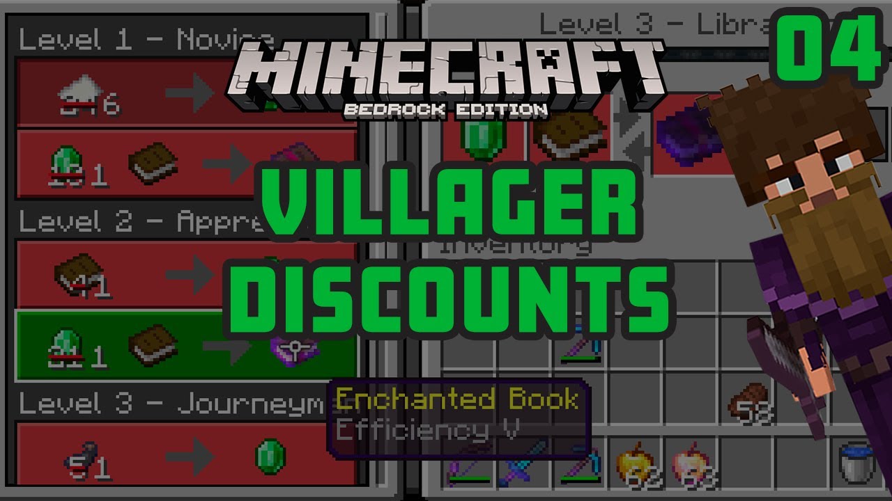 Let's Play Minecraft S2E4 Villager Discounts Bedrock 1.18 YouTube