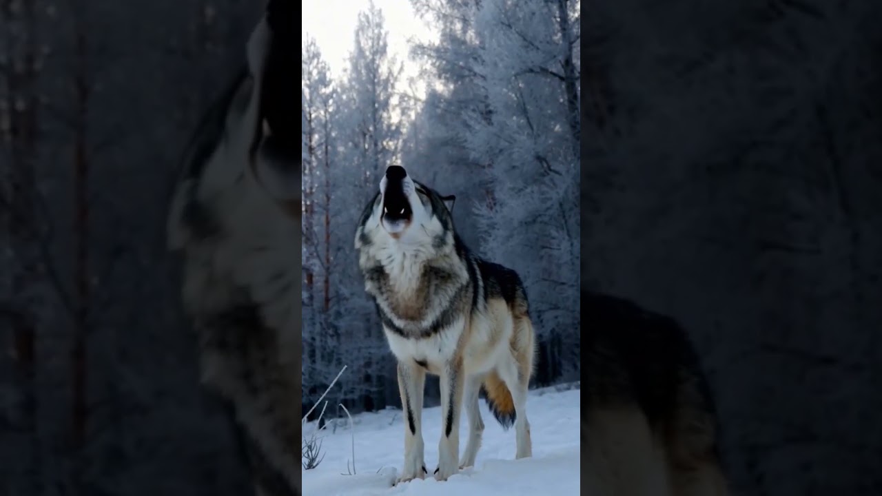 Haunting Howl: A Wolf’s Cry in the Frozen Wilderness