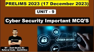 MPPSC PRE | UNIT - 9 MPPSC | Cyber Security Important MCQs | Part 7 | Prelims 2023 | Amit Shukla Sir