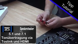 5.1 Tonübertragung mit Toslink oder HDMI