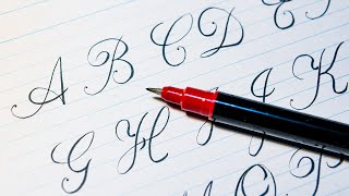 筆ペンで筆記体の書き方 How to write Copperplate Calligraphy with Brush pen
