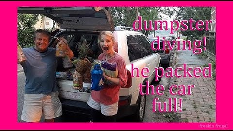 THEY THREW OUT HALF THE STORE!! DUMSPTER DIVING AT ALDI ~ PLUS HE WORE GLOVES TO MAKE YOU HAPPY!