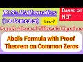Lec-7 | Abel's Formula with Proof | Theorem of functions with Common Zeros are linearly dependent