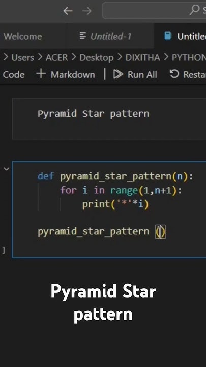 Python : Pyramid Star pattern - YouTube