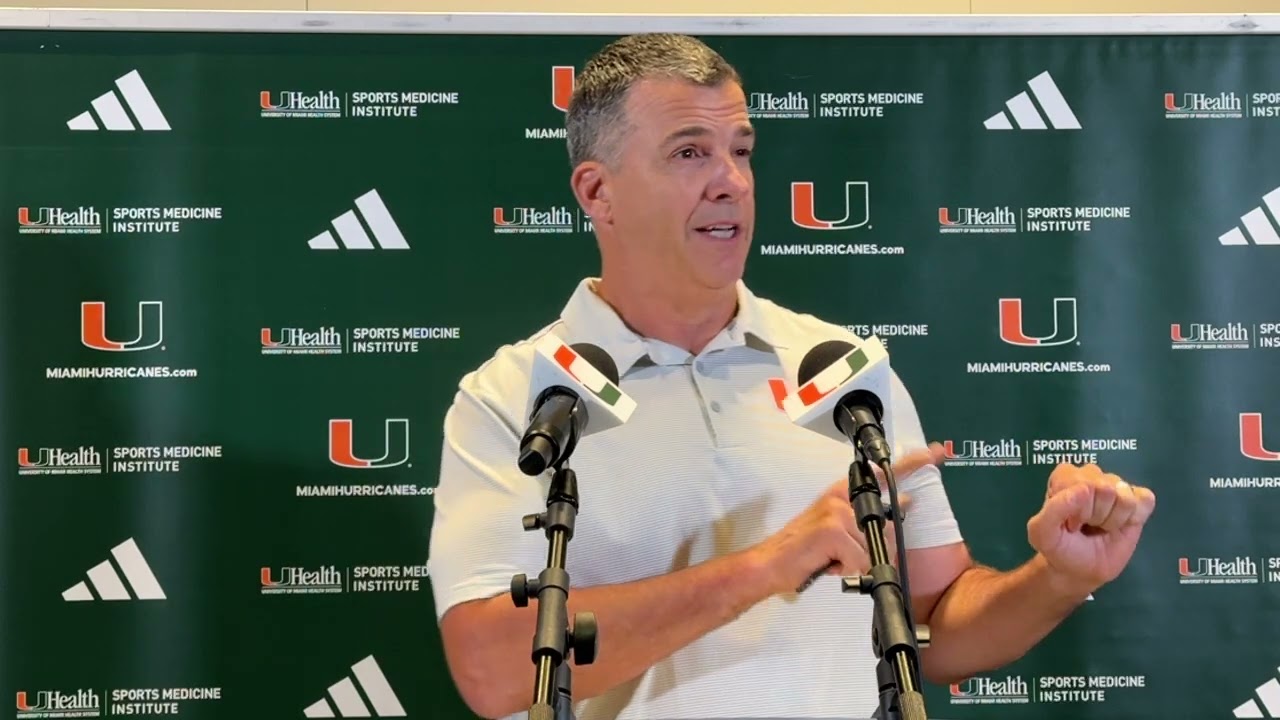 ⁣Miami Hurricanes coach Mario Cristobal Sept. 23