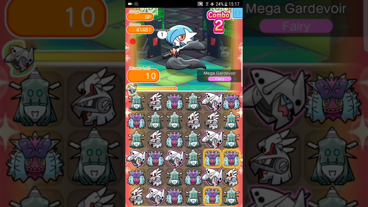 Pokemon Shuffle Mobile Shiny Mega Gardevoir Competitive Stage Tc Strategy ポケとる スマホ版 ランキングステージ Youtube