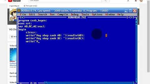 Viết chương trình tính cạnh huyền của tam giác vuông ABC trên Turbo Pascal