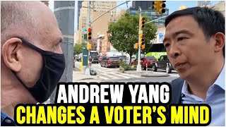 Andrew Yang Changes Heckler&#39;s Mind, Convinces Them to Vote for Him