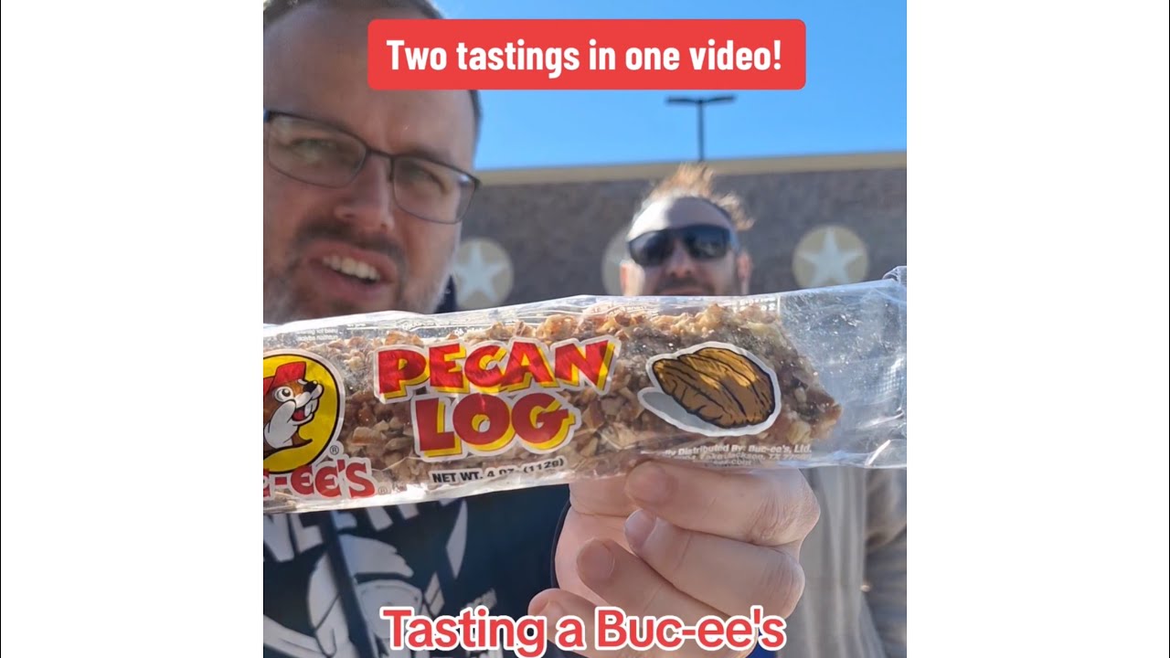 Taste testing at Bucee’s Roasted Pecans with Cinnamon Sugar and a