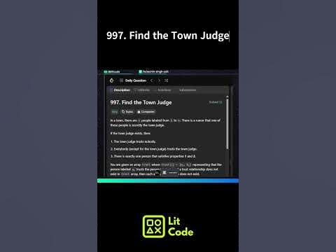 Leetcode 997. Find the Town Judge #shorts #python #leetcodechallenge # ...