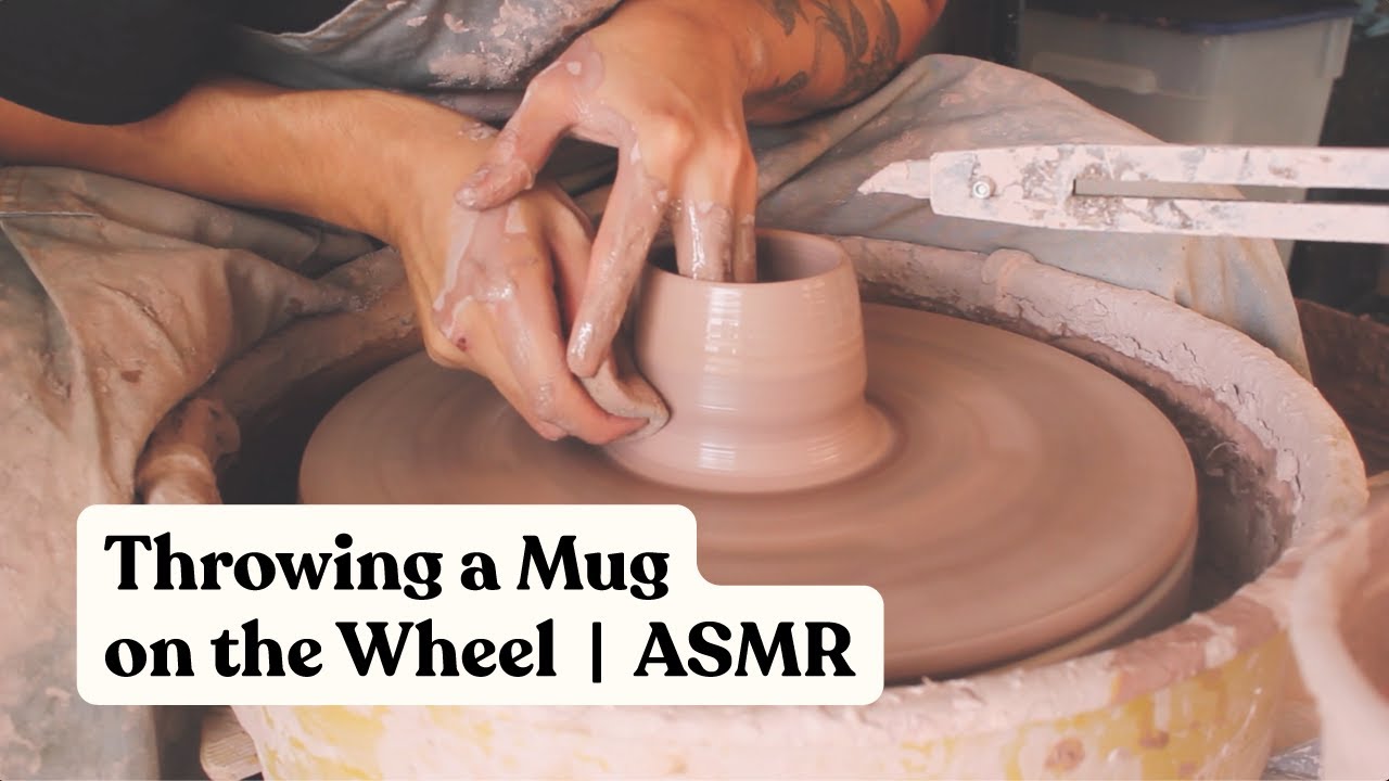Throwing a Mug on the Potter's Wheel | ASMR Pottery - YouTube