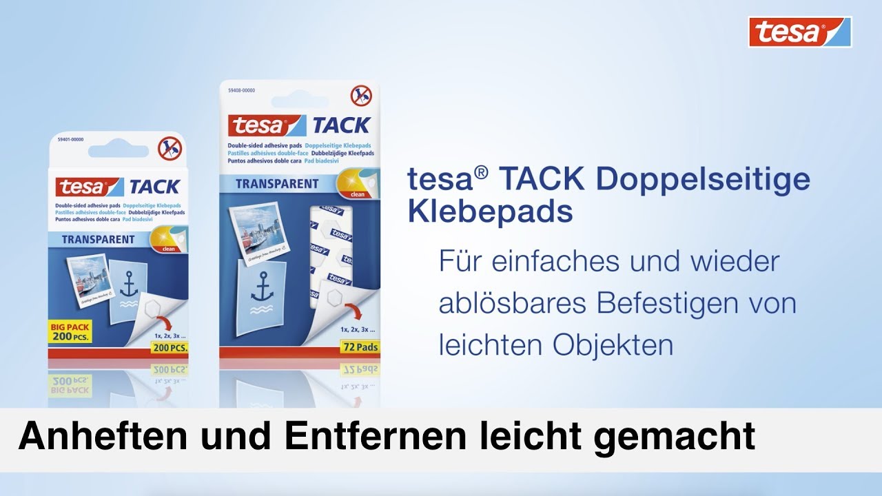 tesa TACK XL doppelseitige Klebepads 2,0 x 2,4 cm, 36 St.