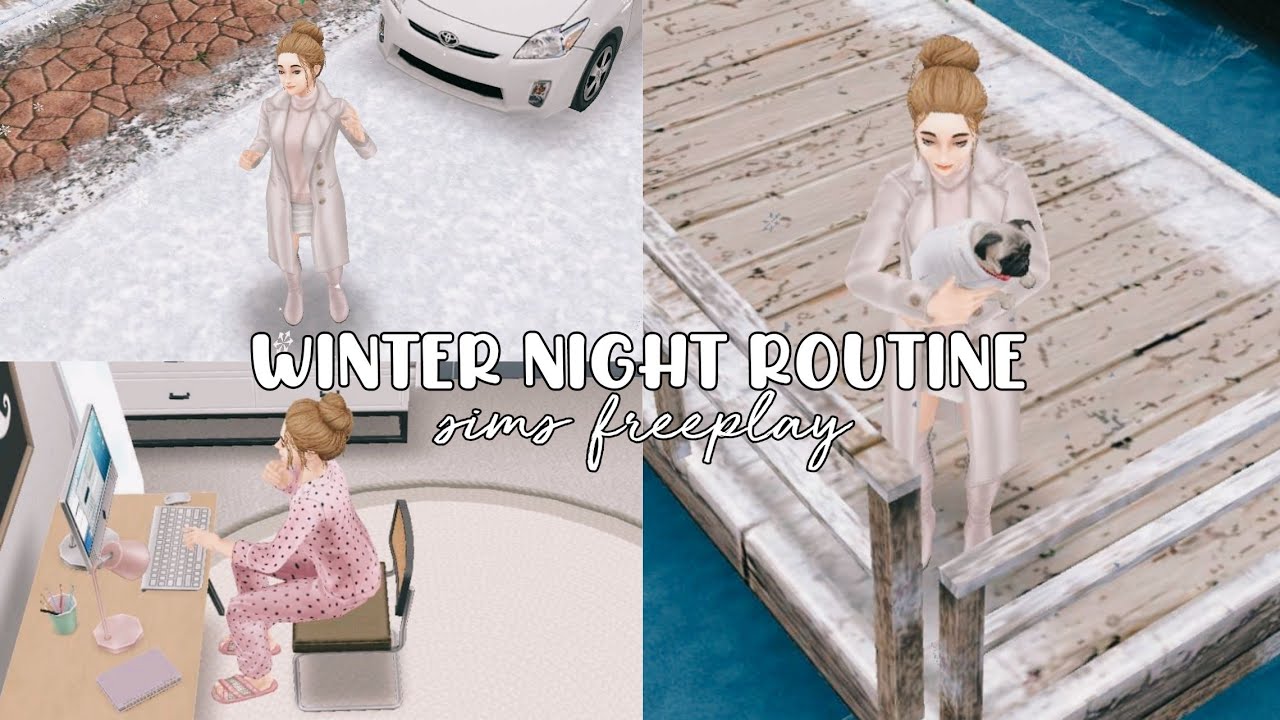 cozy winter night routine | sims freeplay