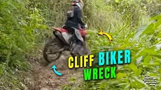 Biker Fell off a Cliff after Loosing Control