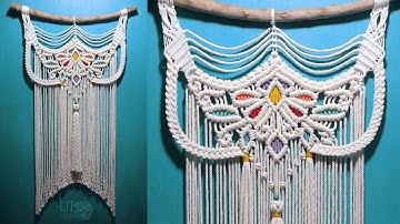 TIME LAPSE 🌈 DIY Large Driftwood Macrame Wall Hanging Macrame | Design & Tutorial by LIT decor