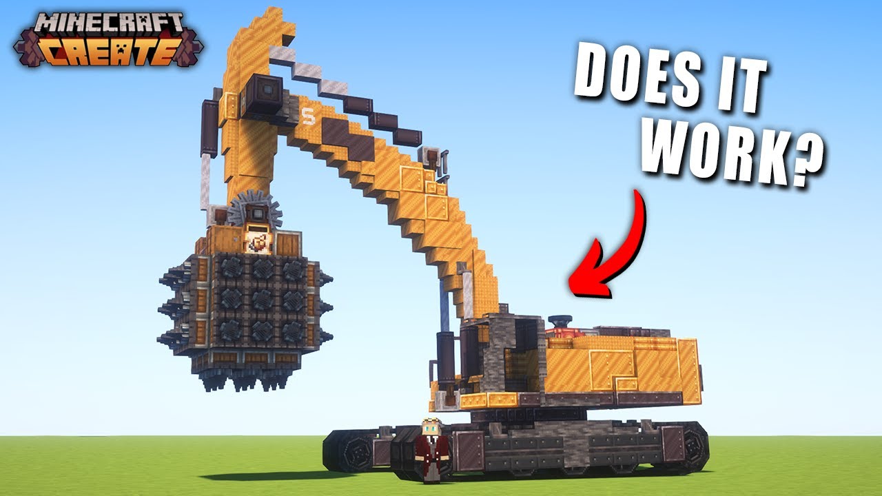 Can You Build a Working Excavator with Create Mod? - YouTube