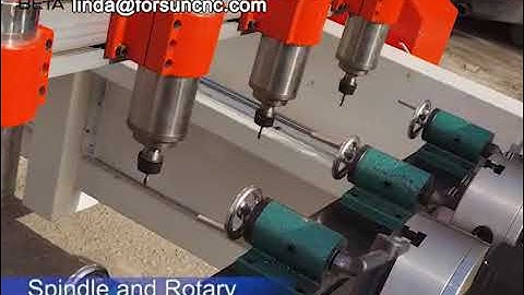 Multi-spindle 3d 4 Axis Rotary CNC Wood Router Working Video