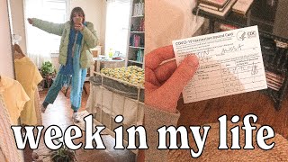 thrift with me + getting a covid vaccine | week in my life vlog