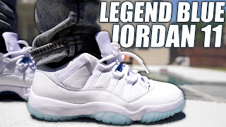 2021 Air Jordan 11 (XI) Low Legend Blue w/ On Feet in 4K