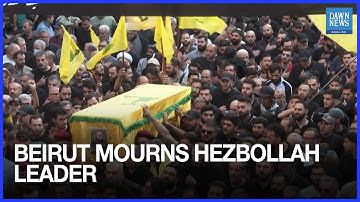 Beirut Crowds Attend Funeral of Hezbollah Commander Killed by Israel | Dawn News English