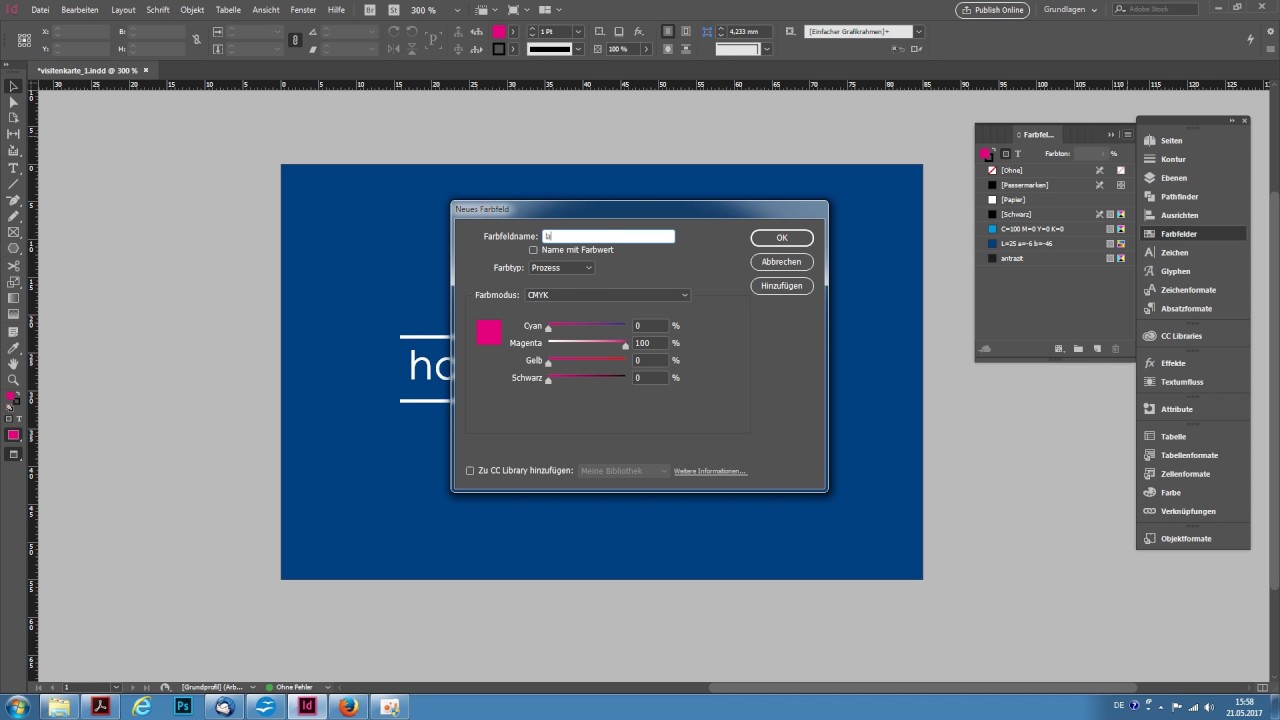 New Update Adobe Indesign: Visitenkarte mit Lack erstellen nach den Vorgaben von Flyeralarm