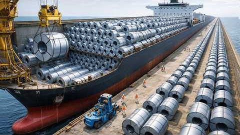How ports move heavy coils without dents or chaos. Modern port logistics & cargo handling