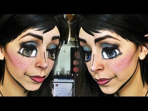 Halloween Makeup: Anime Cartoon Makeup Tutorial - YouTube
