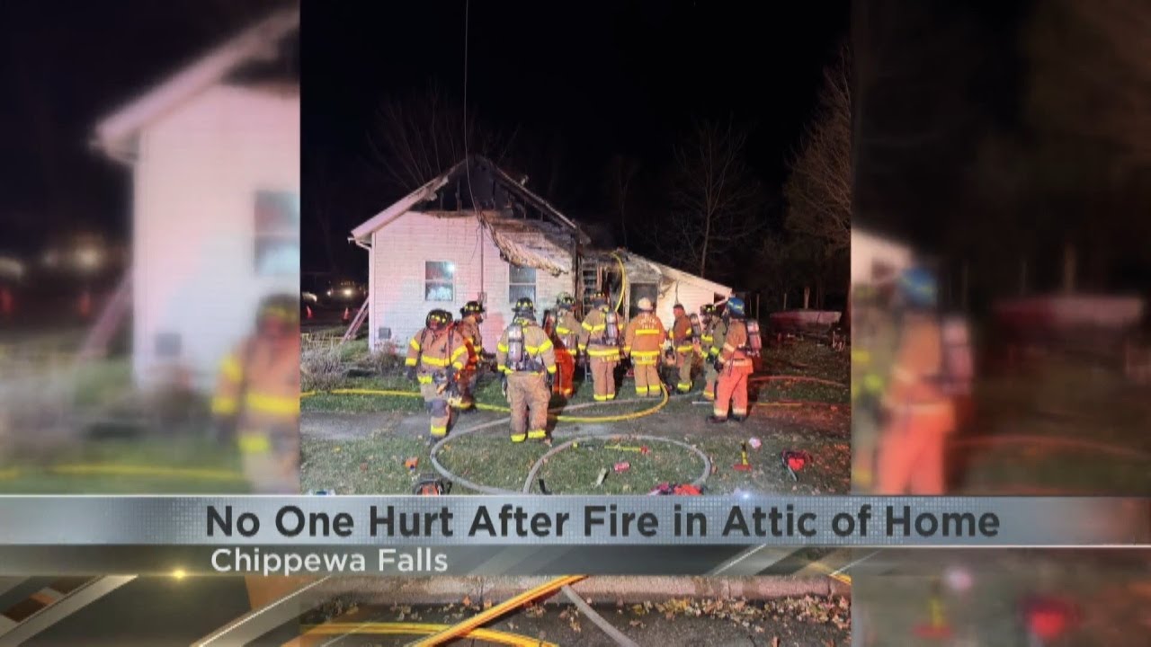 No one hurt after attic fire at Chippewa Falls home - YouTube