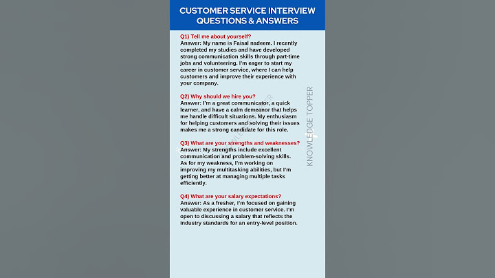 Customer Service Interview Questions and Answers