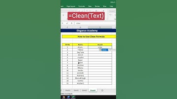 Excel Shortcut Trick- How to use Clean Formula 😛 #excel #msexcel #eleganceacademy #ytshorts #shorts