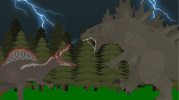 Godzillasaurus (Godzilla minus one) VS Spinosaurus (Jurassic park 3) - stick nodes animation battle