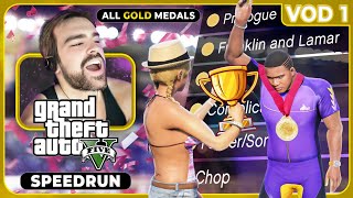 GTA V All Gold Medals Speedrun - Part 1 [Full Livestream]