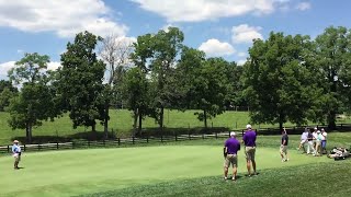 KSR host Matt Jones sinks a tough putt at Barbasol Championship Pro-Am